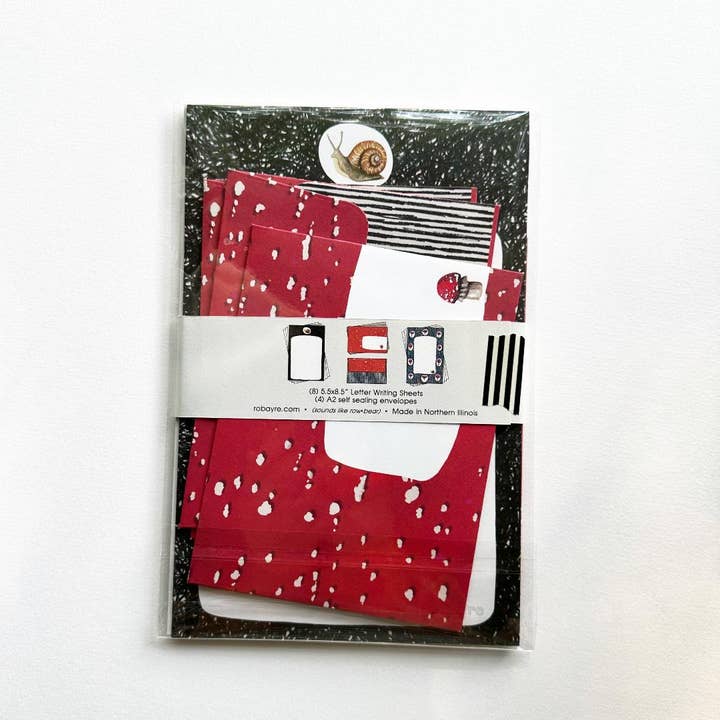 Robayre - Wholesale Stationery/Notecard Set - Mushroom Snail Mail Stationery Set Paper Envelopes Robayre1