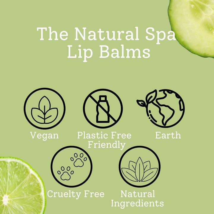 The Natural Spa Cosmetics - Wholesale Lip Balm - Cucumber Lime All Natural Lip Balm Vegan Stocking Filler1