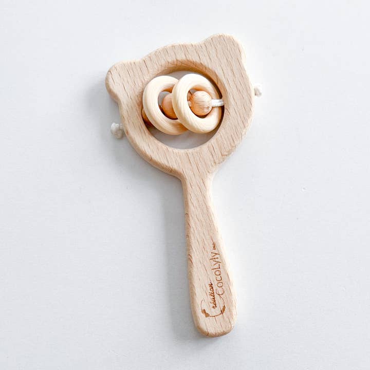 Hochet ourson tout en bois for wholesale by Création cocolyly inc.