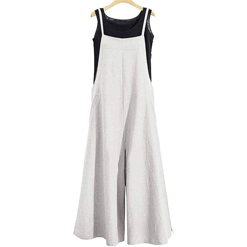 FurDecoration - Wholesale Jumpsuit - Women's - Casual Loose Solid Color Wide Leg Jumpsuit2