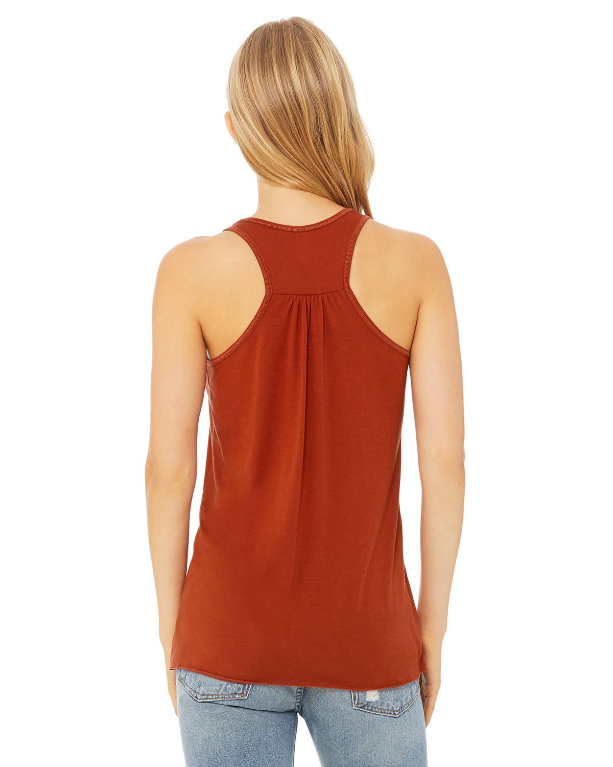 Mad Love Shop - Wholesale Tank Top - Women's - Rust Flowy Racerback Tank with Mushrooms Hand Screen Print4