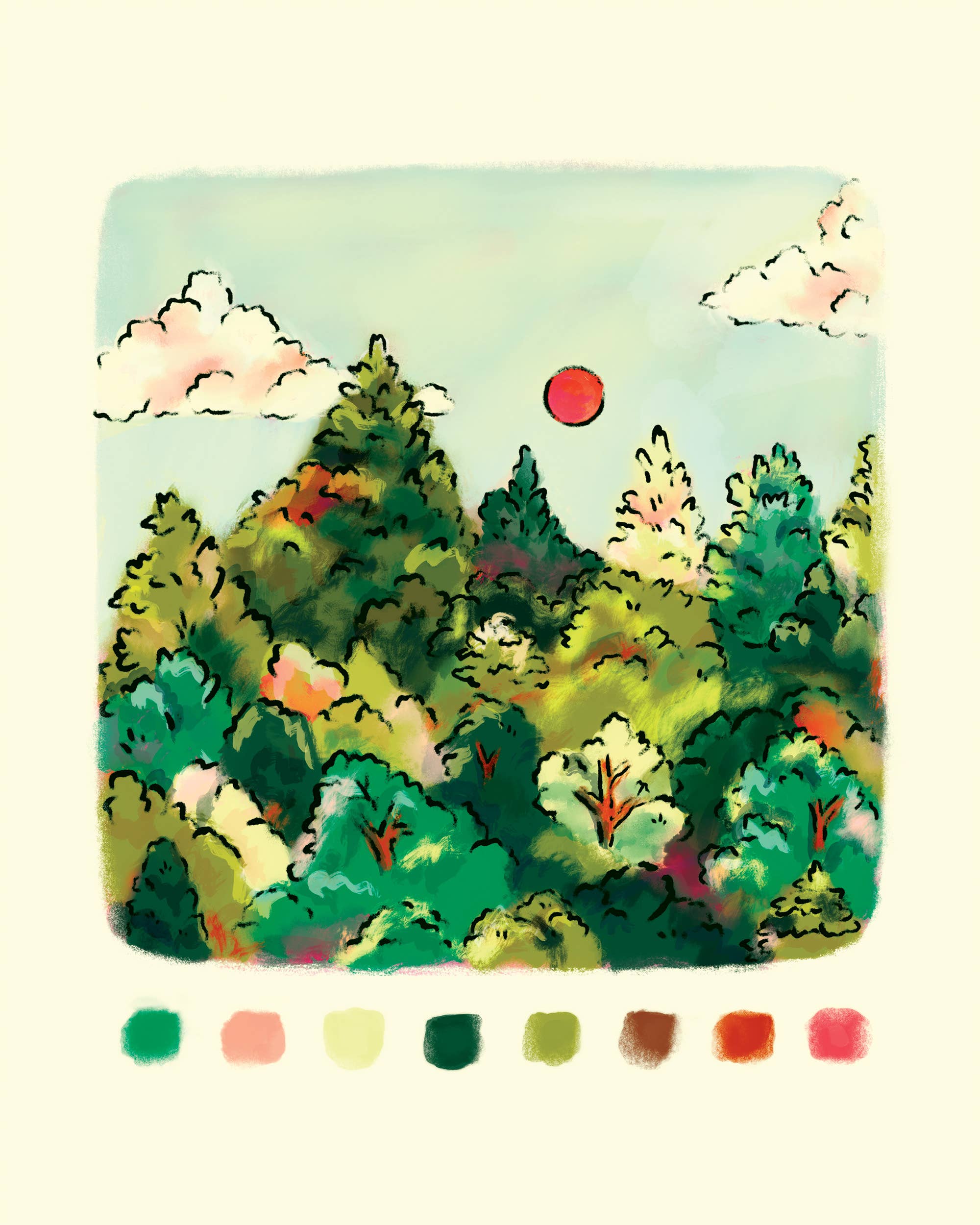 Everyday Antonia Mae - Wholesale Art Print - Stained Glass Trees | 8x10 Print1