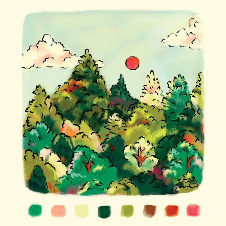 Everyday Antonia Mae - Wholesale Art Print - Stained Glass Trees | 8x10 Print1