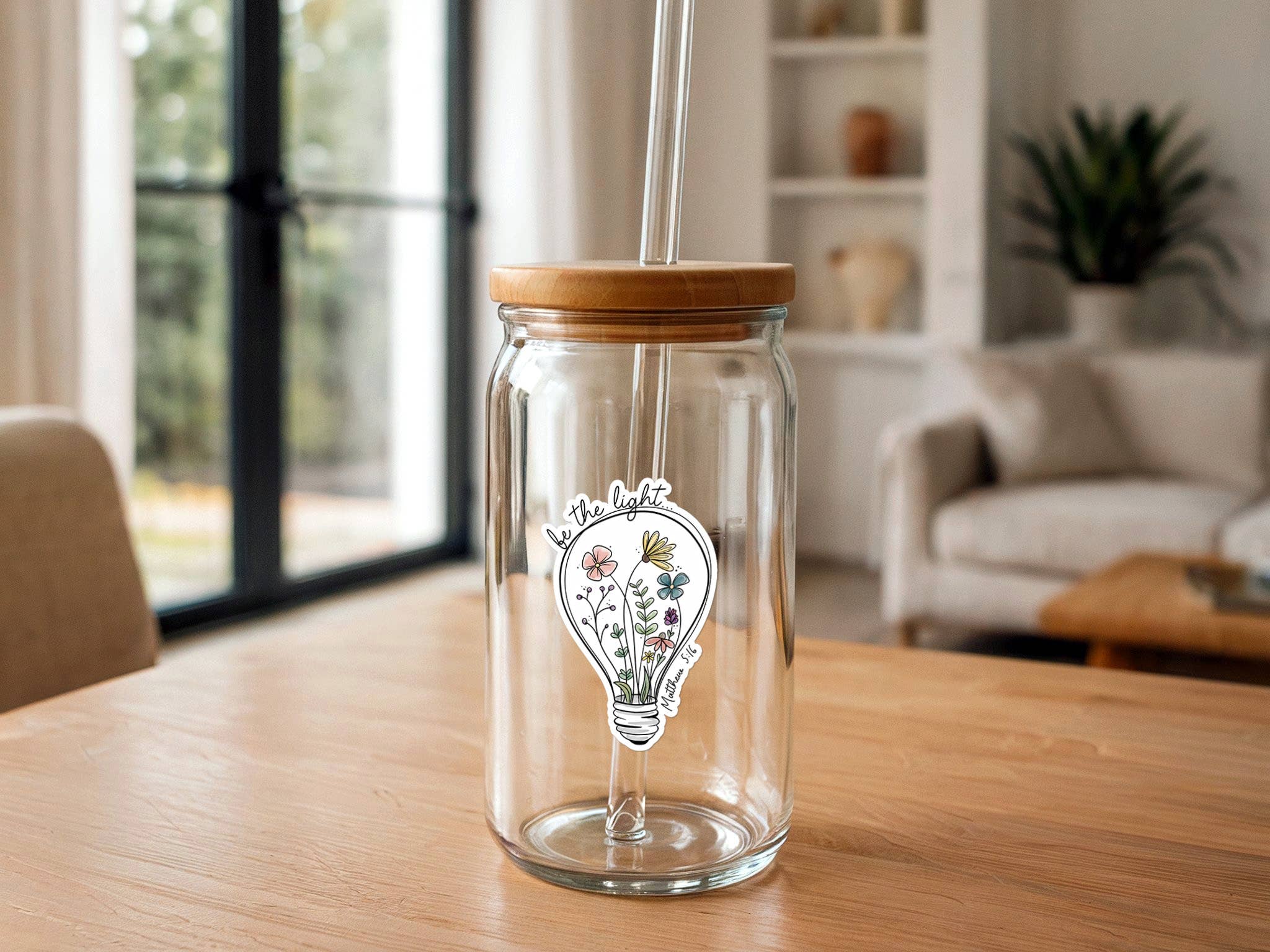 Missional Merch - Vendita all'ingrosso Adesivo - Sii la luce | Christian Sticker | Lampadina con fiori1