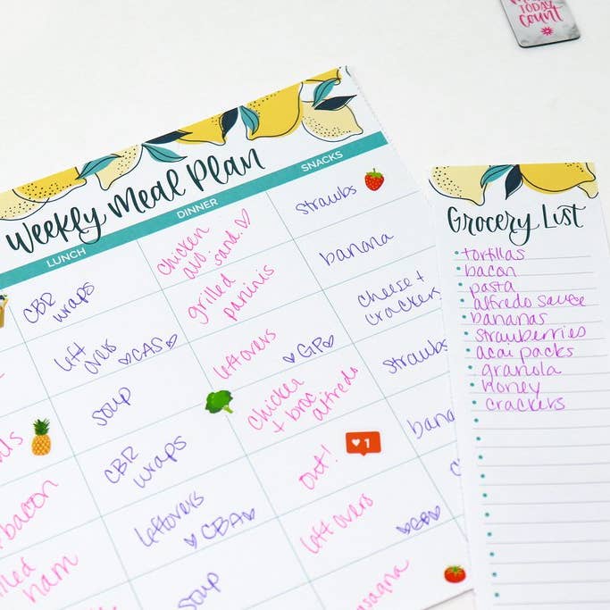 bloom daily planners - Wholesale Planner - 8.5x11 Horizontal Meal Planning Pad with Magnet