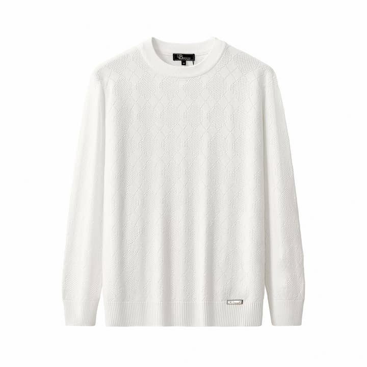Textura Diamond Knit LS-WHITE for wholesale by BAROCCO