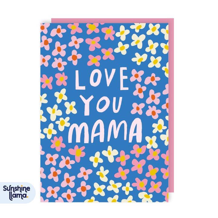 Carte de Fête des Mères Je t'aime Maman - Lama ensoleillé pour la vente par Lucy Maggie Designs