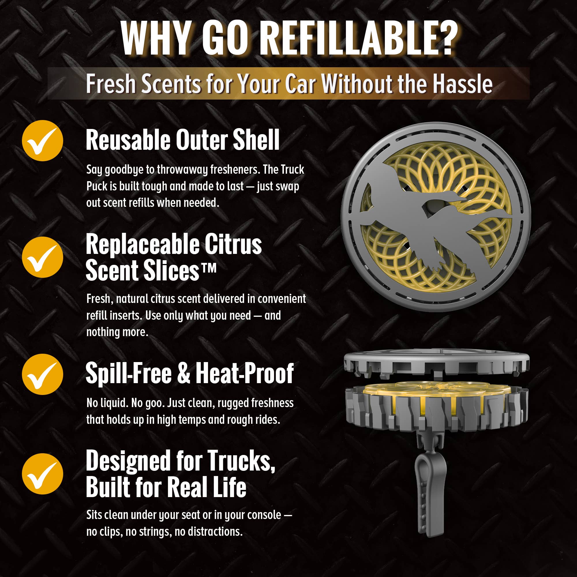 Belle Aroma® - Wholesale Car Freshener - Unisex - Truck Puck® Citrus Sky Car Vent Clip Air Freshener7