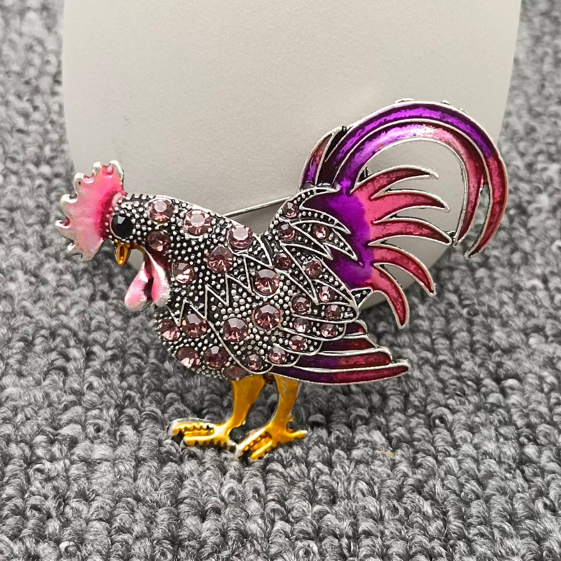 Mio Queena - Wholesale Brooch - Colored Rhinestone Enamel Rooster Brooch4