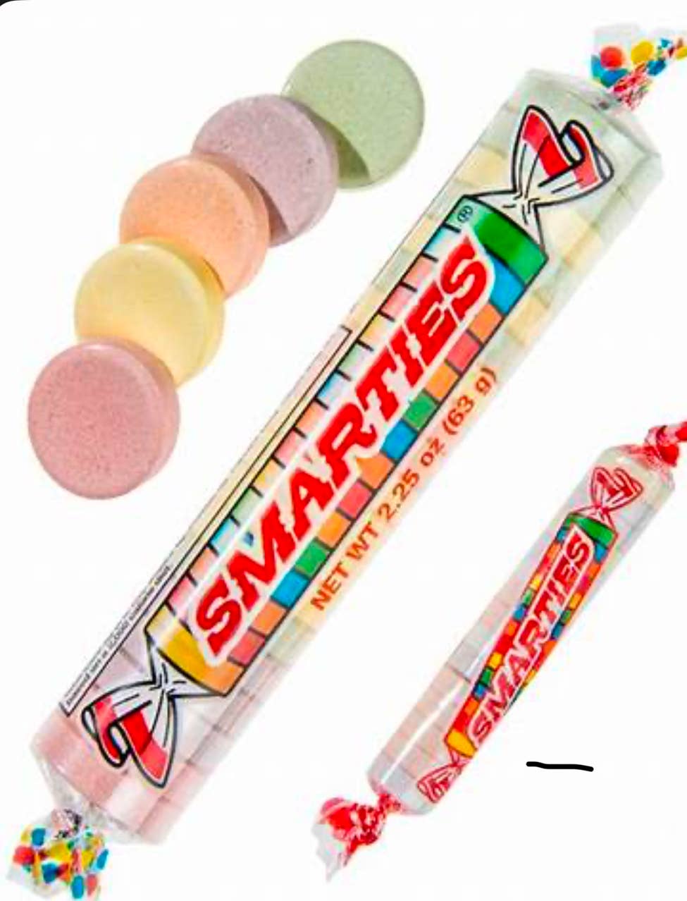 O'Shea's Candies Sweet Shop - Wholesale Hard Candy - Nostalgic 1949 ORIGINAL MEGA Smarties Rolls 24CT Display Box1