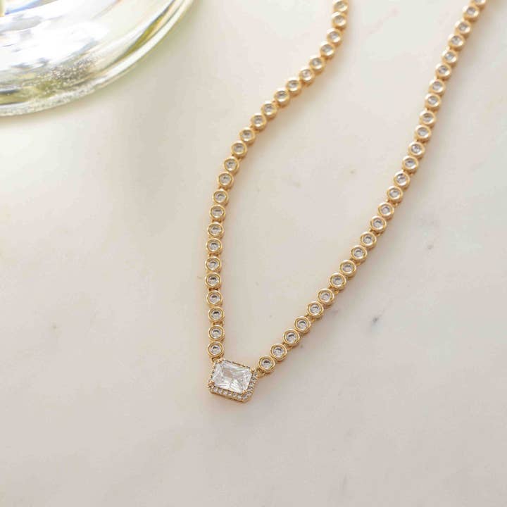 Sami Jewels - Wholesale Pendant/charm necklace - Diamond Baguette Tennis Necklace5