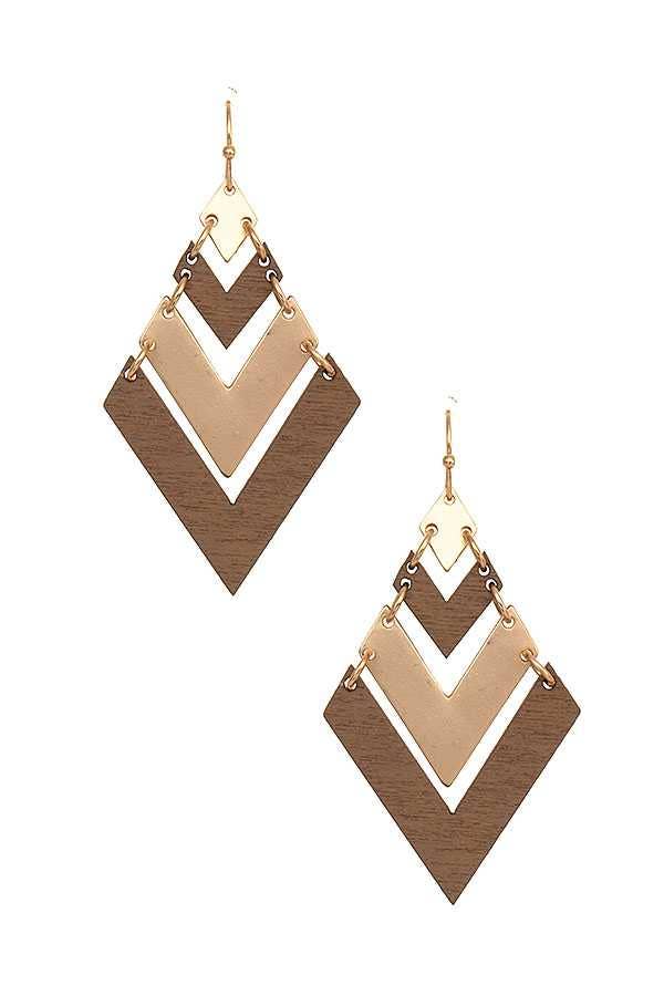 anbfashion – Brincos de argola por atacado – BRINCO PENDENTE CHEVRON LINK 5453