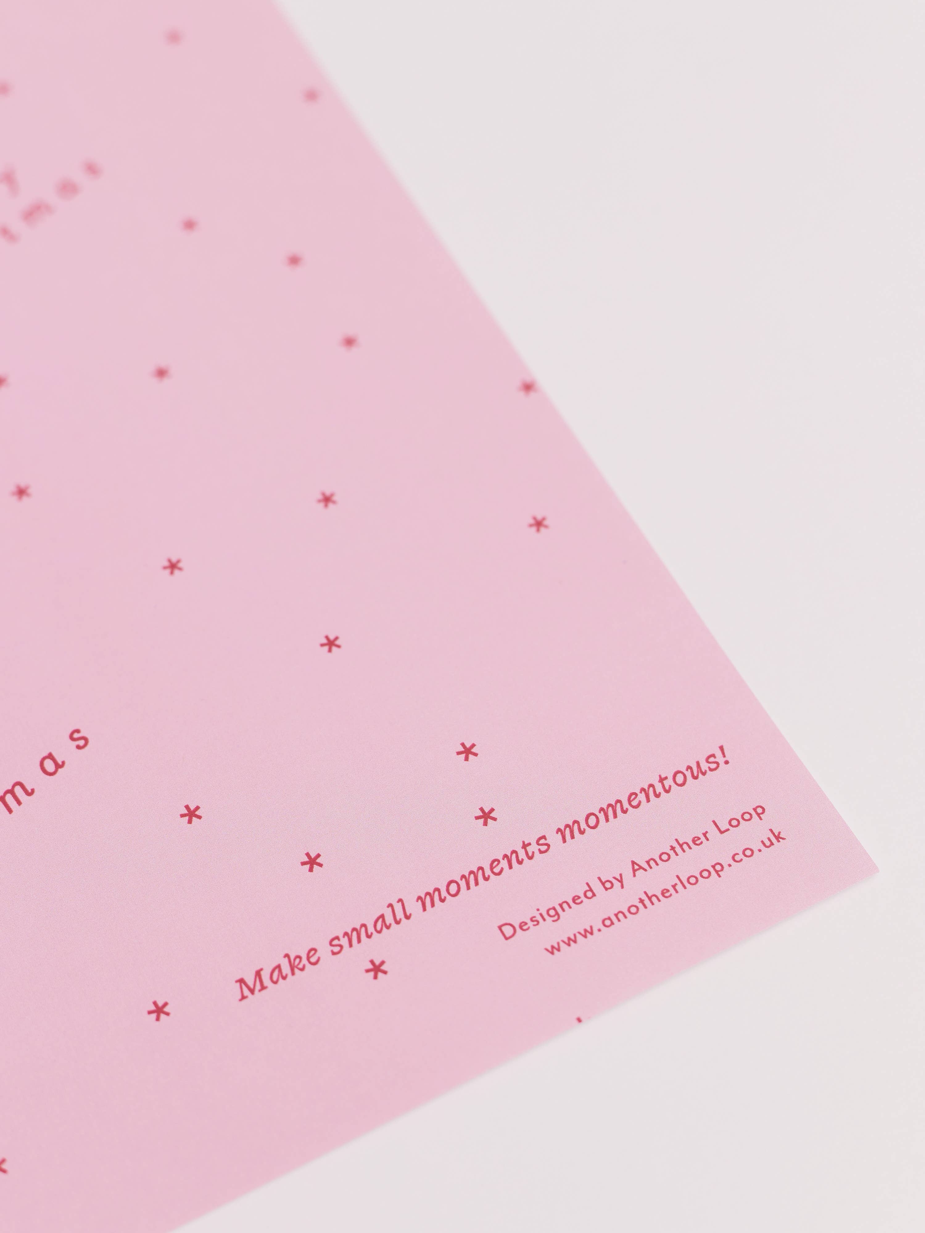 Another Loop - Wholesale Flat Wrap - Vintage Christmas Wrapping Paper Sheets | Pink Gift Wrap1