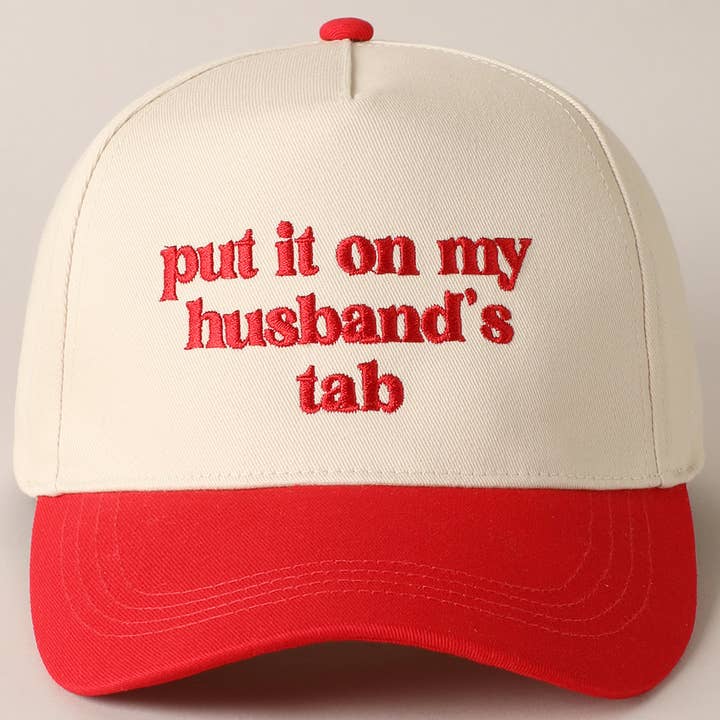 Fashion City - Wholesale Baseball Cap - Women's - put it on my husband's tab Embroidery Canvas Cap