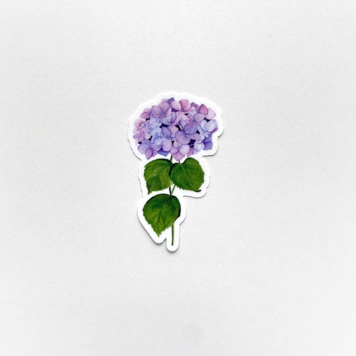 Autocollant hortensia | Autocollant découpé à l'aquarelle hortensia pour la vente par Markdisha Designs
