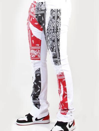 Cooper 9 - Wholesale Jeans - Men's - 506 Bandanna Stack Jeans White1