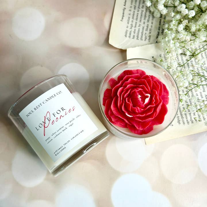 Soul Rest Candle Co. - Wholesale Jar/Filled Candle - Love for Peonies 10oz candle10