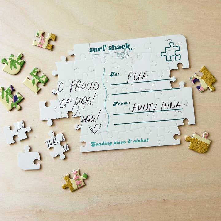 Surf Shack Puzzles - Wholesale Puzzle - Adult - Hoʻomaikaʻi (Congratulations) Postcard Puzzle