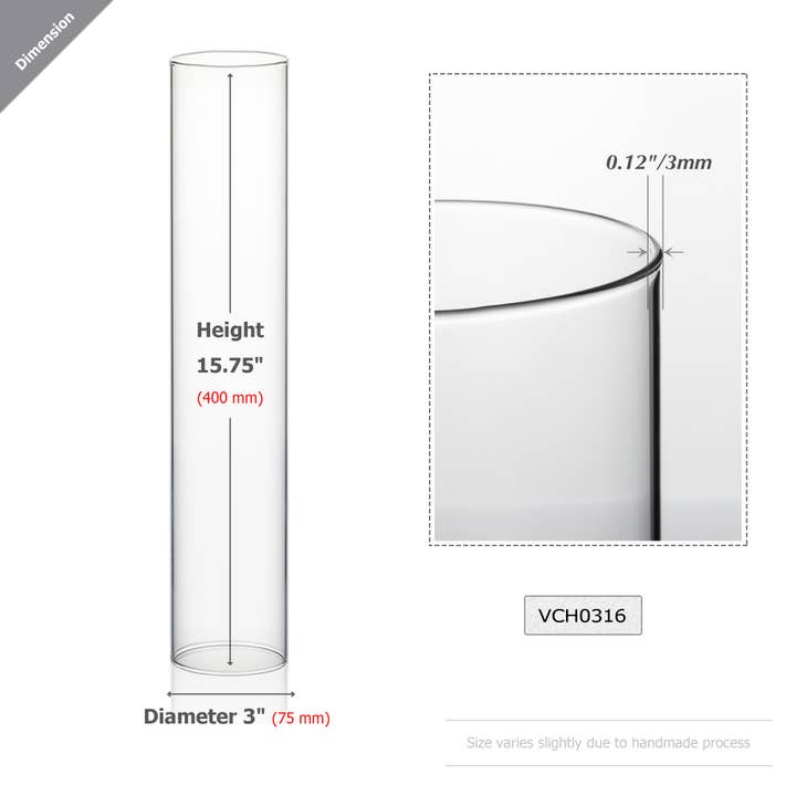 WGV International - Wholesale Candle Holder - WGV Clear Hurricane Candle Holder Vase- 3" x 16"H1