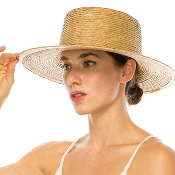 Queens INC - Wholesale Straw Hat - Women's - Palm Leaf Gambler Hat