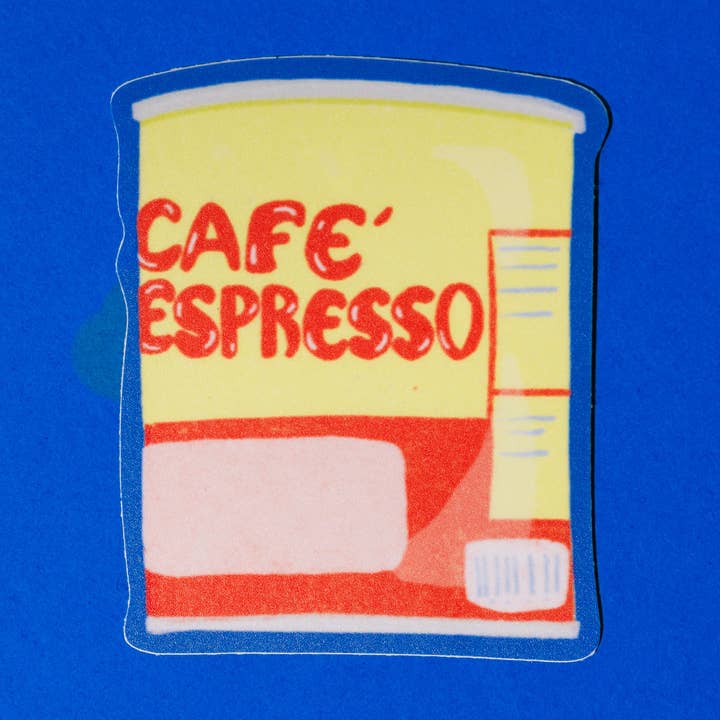 Autocollant en vinyle Bustelo Coffee Tin pour la vente par Mel Andrel