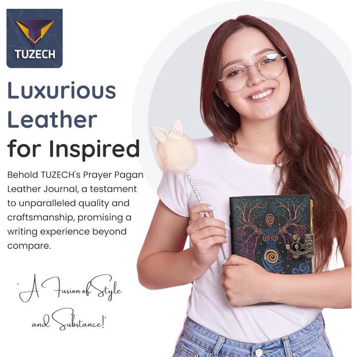 Tuzech Leather – wholesale Journal och dagbok – TUZECH läderklätt anteckningsbok med grimoirestil och ojämna kanter för män och kvinnor74