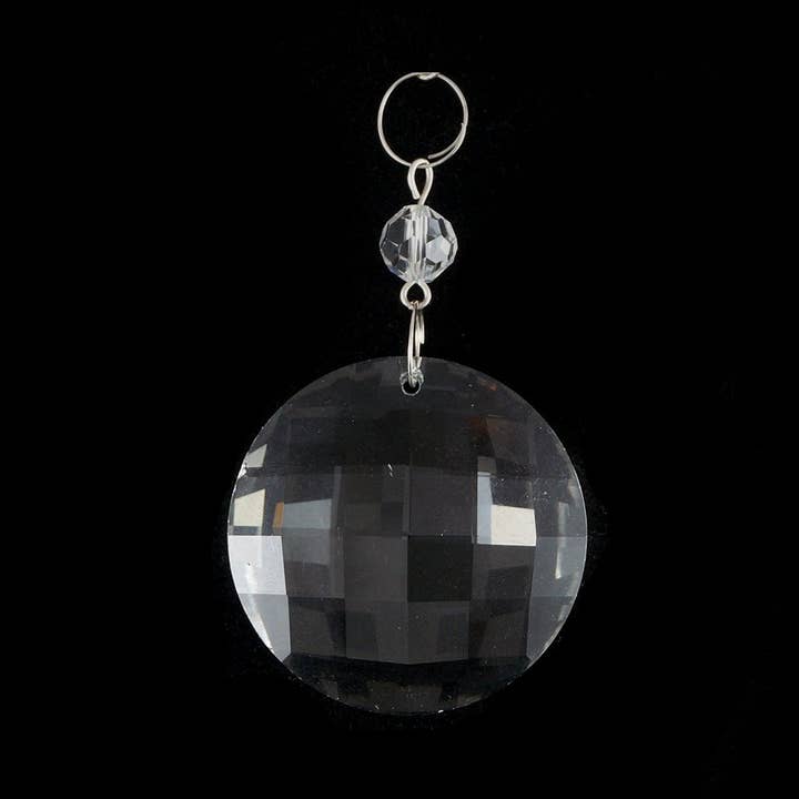 Ornement en cristal à facettes en forme de disque rond, 45 mm pour la vente par Decor N Beyond