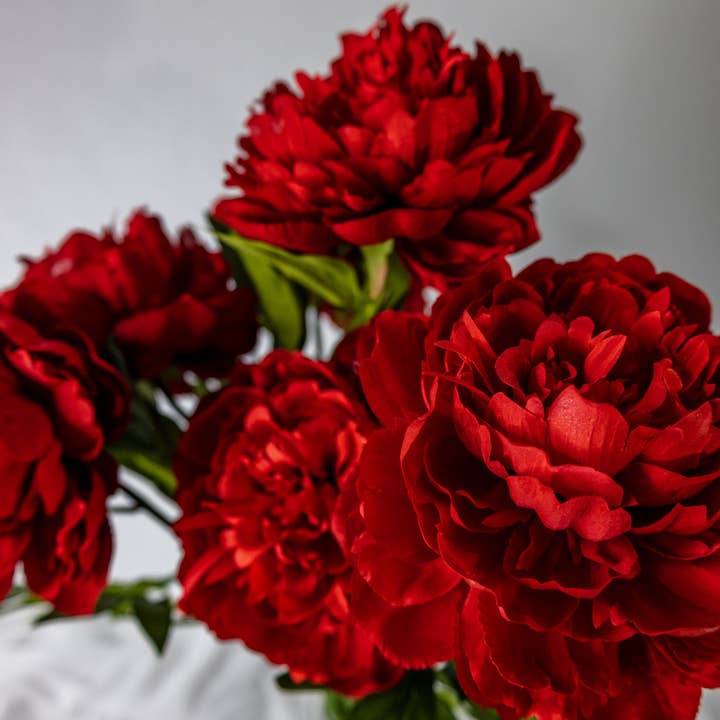 Realistic Artificial Flowers – wholesale Artificial flowers – Red Peony Large Bloom - Realistic Artificial Flowers3