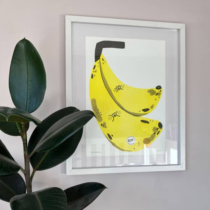A3 Riso Print - Ripe Bananas for wholesale by Rebecca Buchanan