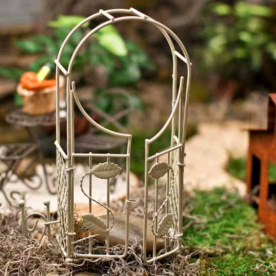 Factory Direct Craft - Wholesale Decorative Tabletop Object - Miniature Garden Gateway Arch Entry - Select Color5