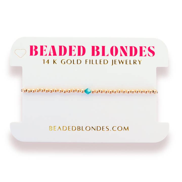 Beaded Blondes - Wholesale Beaded Bracelet - December Zircon Birthstone Bracelet