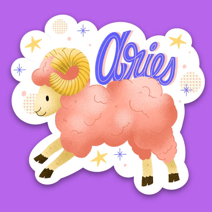 Widder-Horoskop-Aufkleber für den Großhandel von Riri Tamura Design