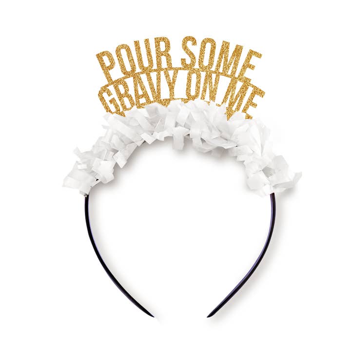 Pour Some Gravy On Me Thanksgiving Fall Party Headband Crown for wholesale by Festive Gal