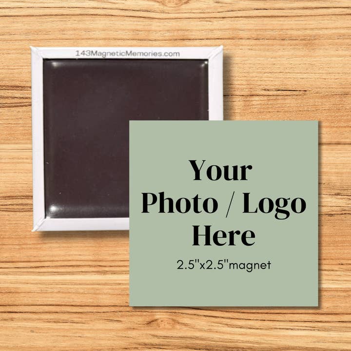 MAKE YOUR OWN SQUARE LOGO MAGNET- 2.5"x2.5" for wholesale by 143 Magnetic Memories