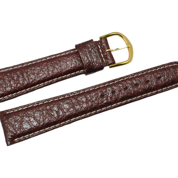 20mm marrom bordô. Pulseira de relógio curva de couro de búfalo por atacado de BRACELETS MONTRE ACH