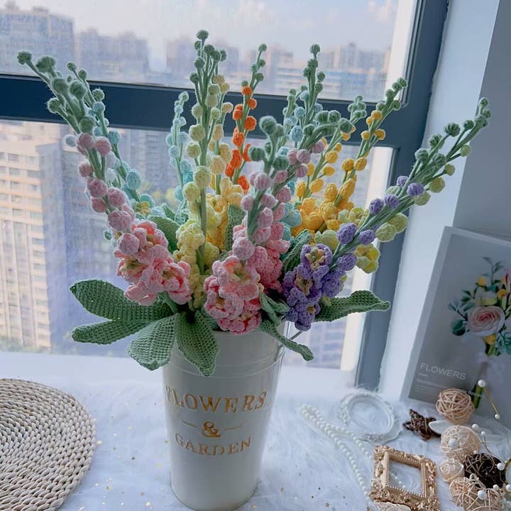 Lilyrosy Crochet Delphinium Ajacis Flower, Handmade Gifts for wholesale by Lilyrosy(Duty free)