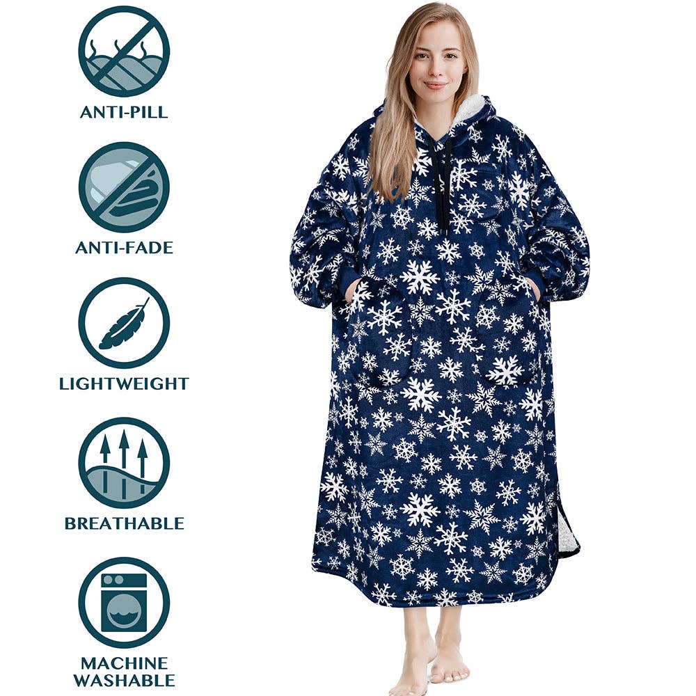 Pavilia - Wholesale Hoodie - Women's - Chest Pocket Sherpa Hoodie Blanket - Patch Pocket (Regular / Long)149