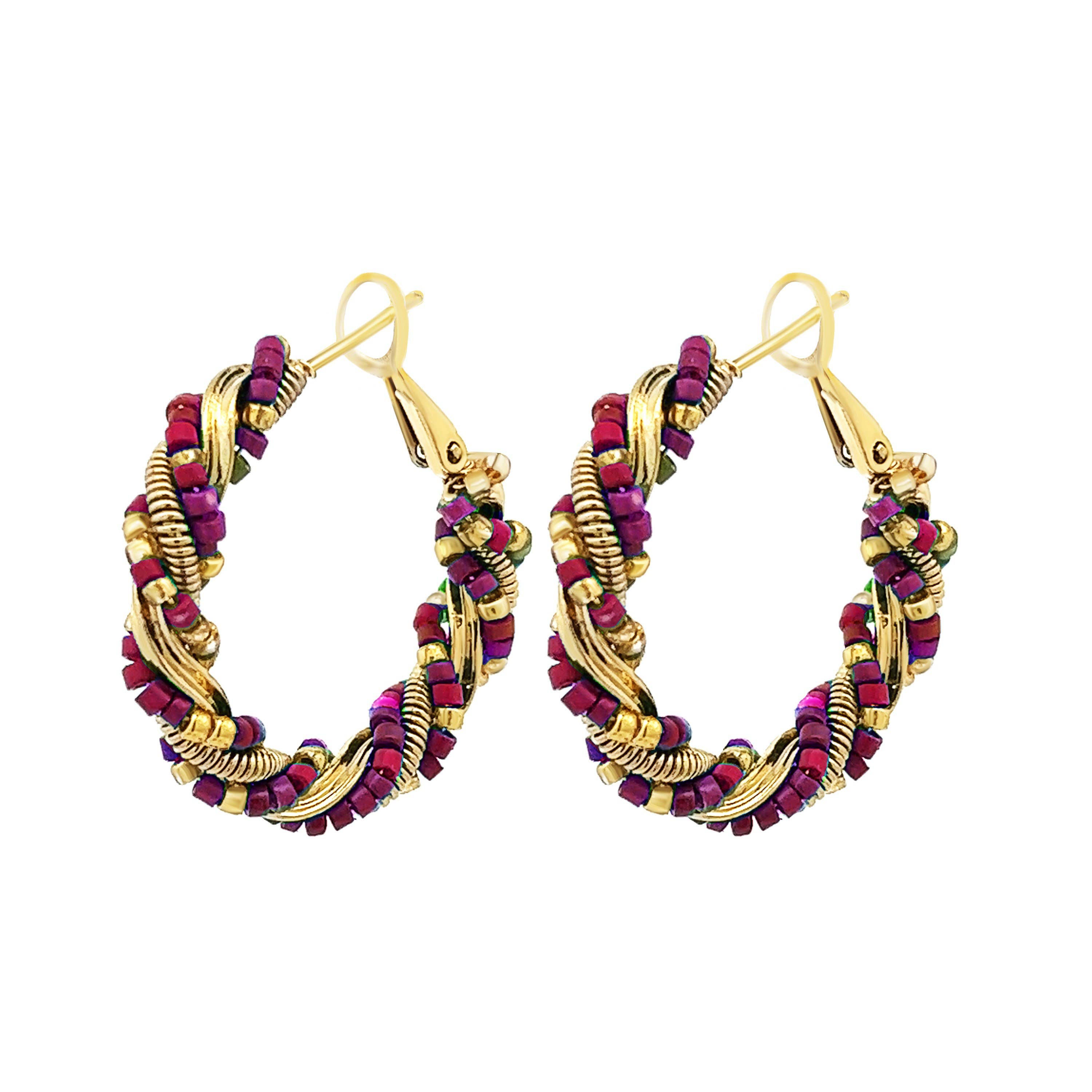 AMORINO SRL - Wholesale Hoop Earrings - Circle Earring With Crystal - YNK2392E5653