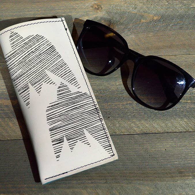 Bird Lines- Printed Leather Eyeglasses Case for wholesale by backerton