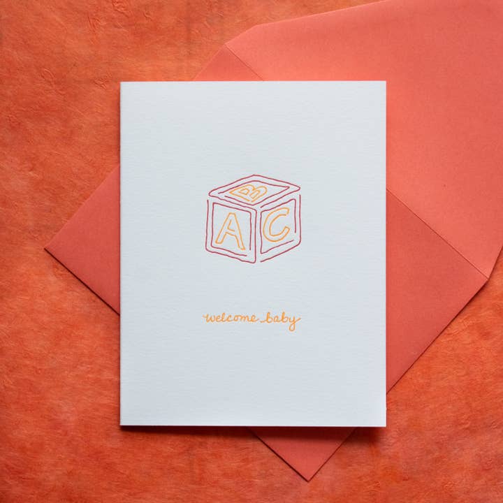Welcome Baby Greeting Card for wholesale by Albertine Press