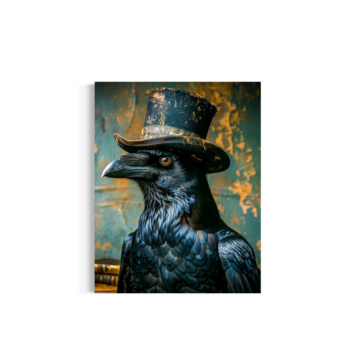 Victorian Crow Painting Wall Decor 83AS for wholesale by Salty Alyce