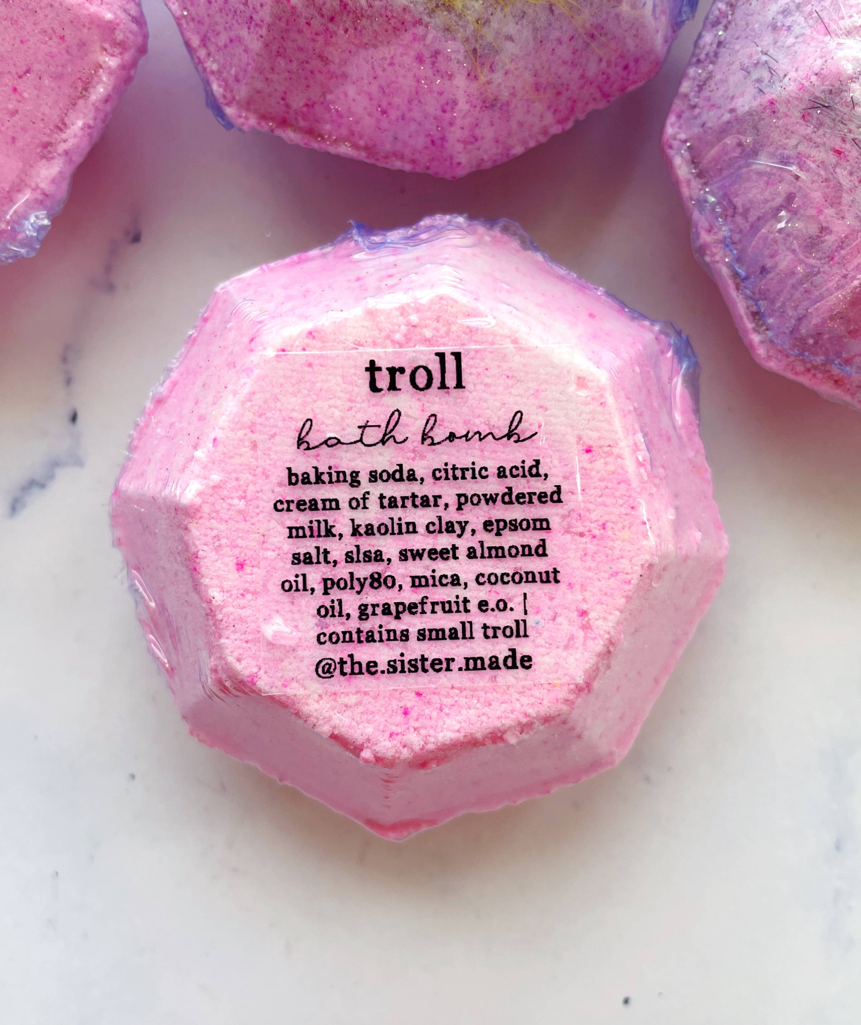 The Sister Made - Wholesale Bath Bomb/Fizz - Troll Gem Bath Bomb - Toy Inside!6