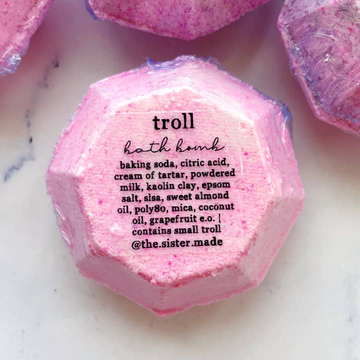 The Sister Made - Wholesale Bath Bomb/Fizz - Troll Gem Bath Bomb - Toy Inside!6