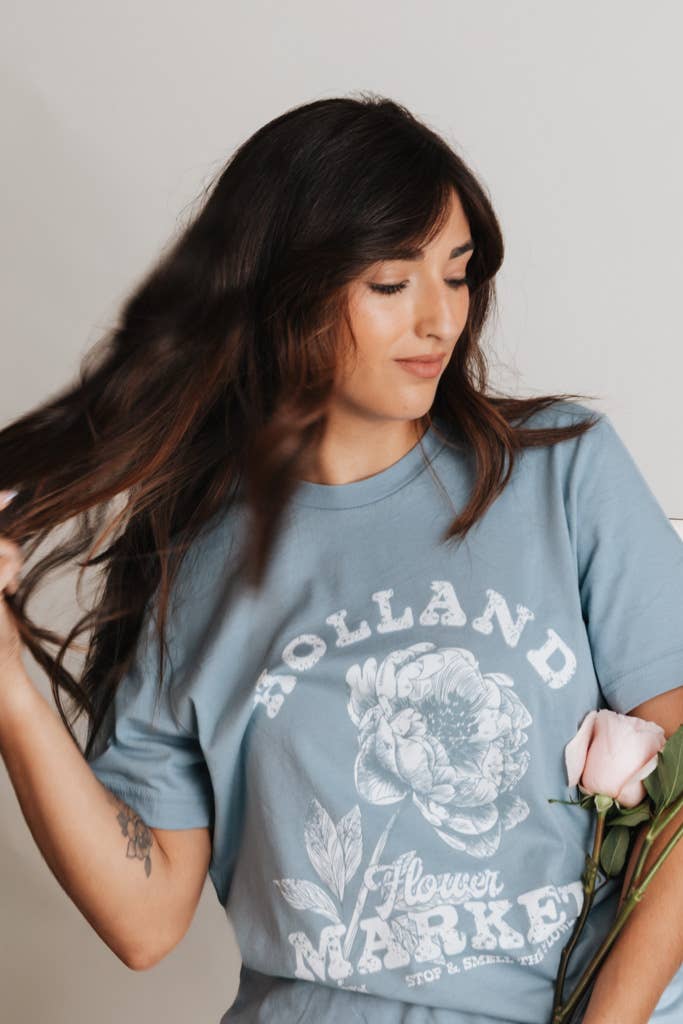 Crowned Free - Wholesale Screen Printed T-Shirt - Women's - Holland Flower Market Tee1