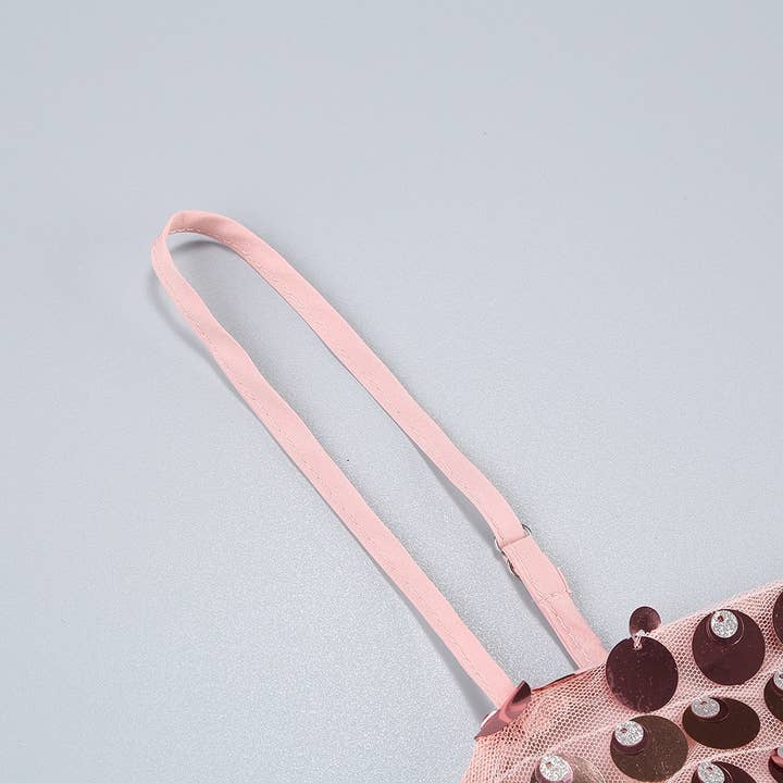 Pink DR0176 Sequin Splendor: Chic Party Slit Dress for wholesale on Faire4