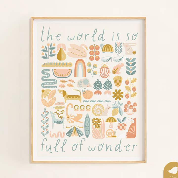 Art Print, 11x14 | Kids & Nursery Nature | Full of Wonder for wholesale by oh, little wren