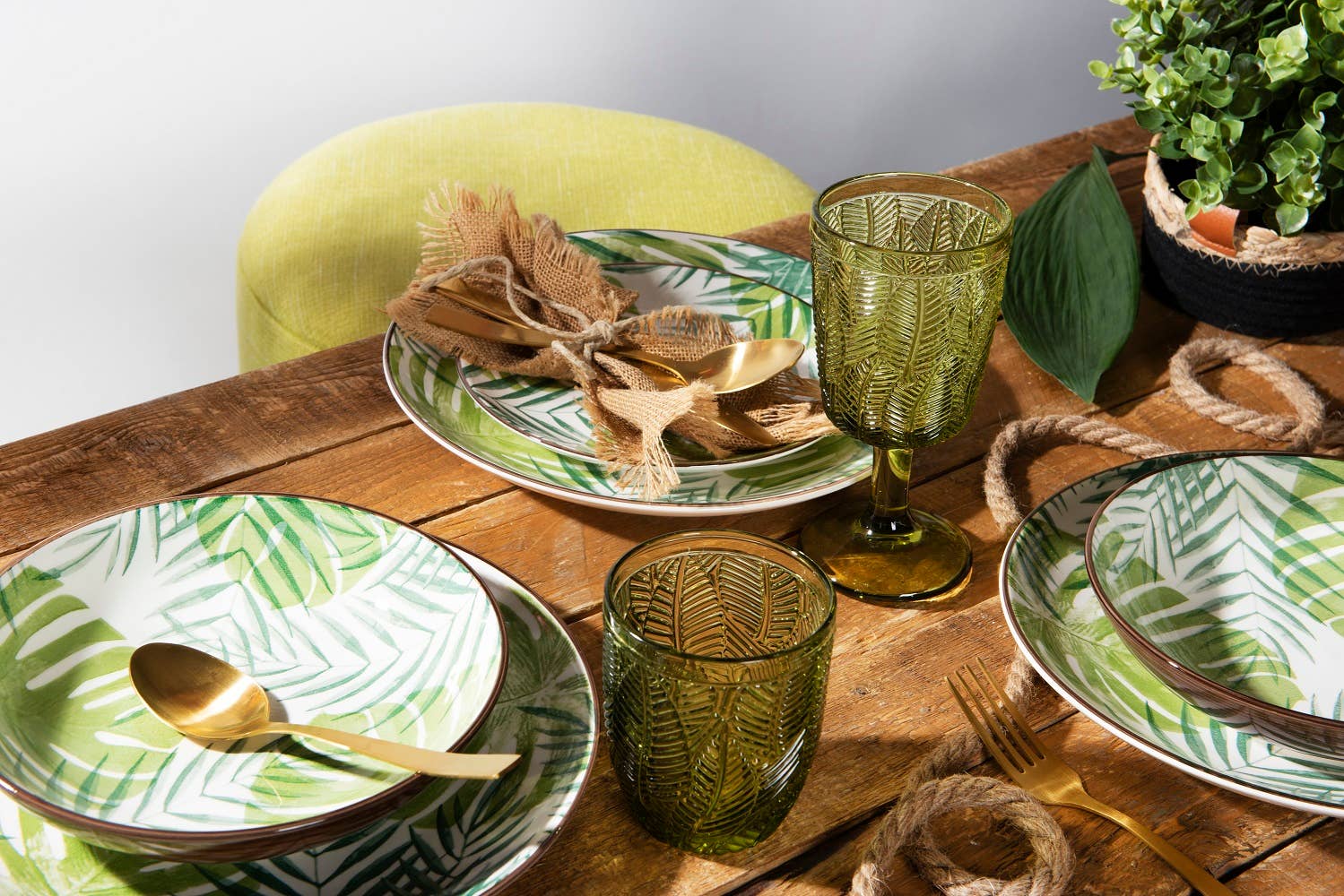 Groen Set van 6 Leaf CL 30 glazen voor groothandel op Faire2