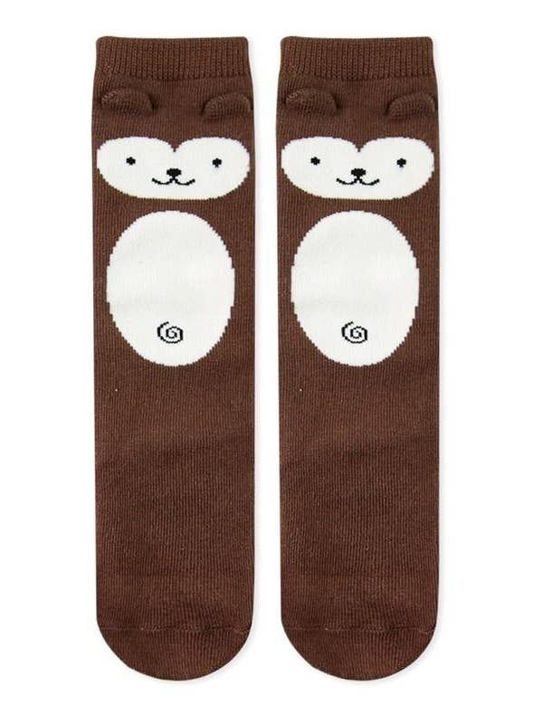 Brown Monkey Knee Socks for wholesale on Faire