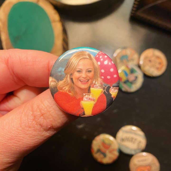 GALENTINE'S Leslie Knope - Pinback Button - 1.25" for wholesale by Lil Boat Boutique