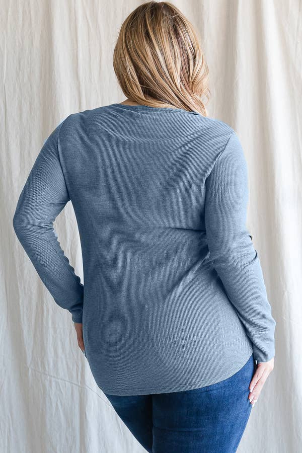 7th Ray - Vente Tunique – femme - [GRANDE TAILLE] Haut Tunique à Manches Longues avec Boutons-Pression T4275XL1